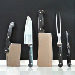 Ronco Showtime Six Star Lot Of 5 Stainless Steel Kitchen Knives Cutlery